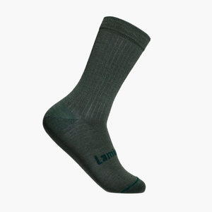 Merino Wool Crew Socks in deep mossy green by Tuatara, designed for everyday comfort and timeless style.