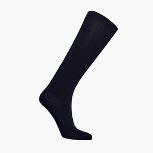 Merino Wool Knee High Socks for children in navy, perfect for school and casual wear from the Essential Collection.