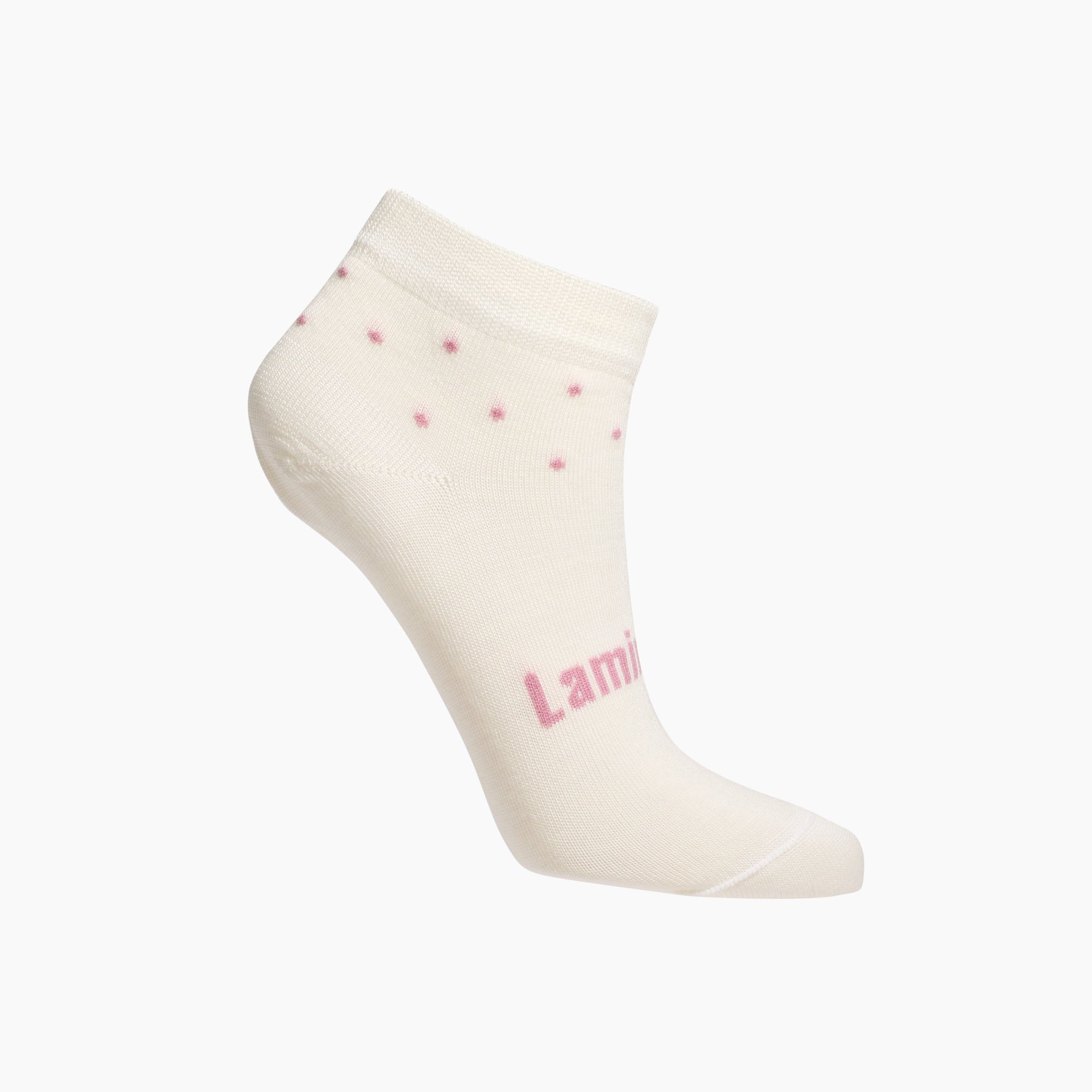 Merino wool ankle socks for women cream with lilac spots by Lamington NZ