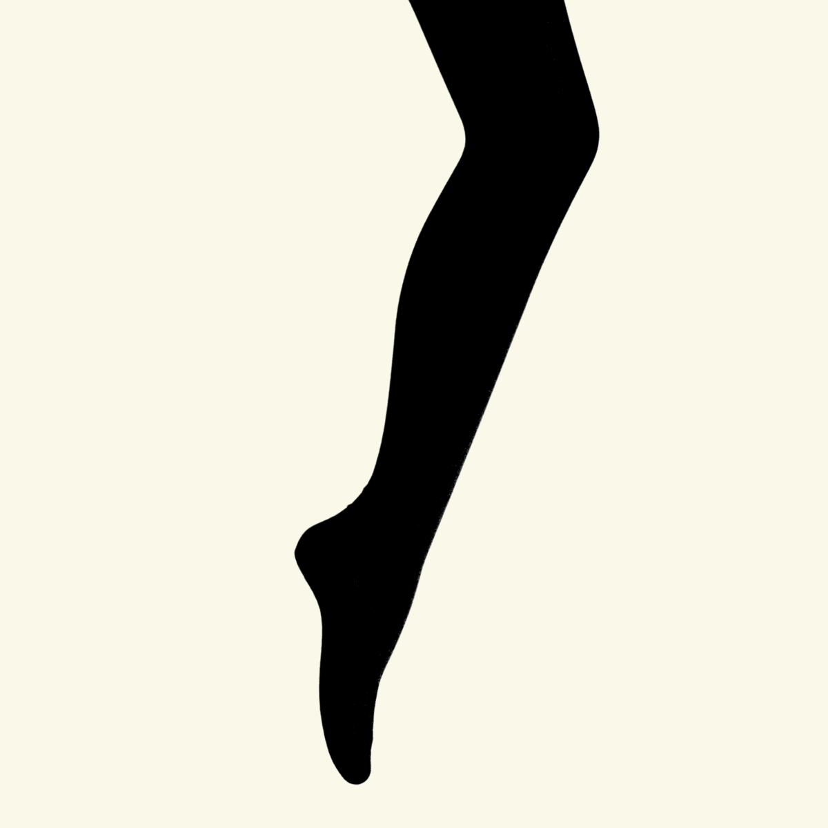 Organic Cotton Flat Knit Tights in black showcased on a model's leg against a neutral background.