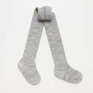 Merino Wool Cable Tights | BABY + CHILD | Light Grey Marle