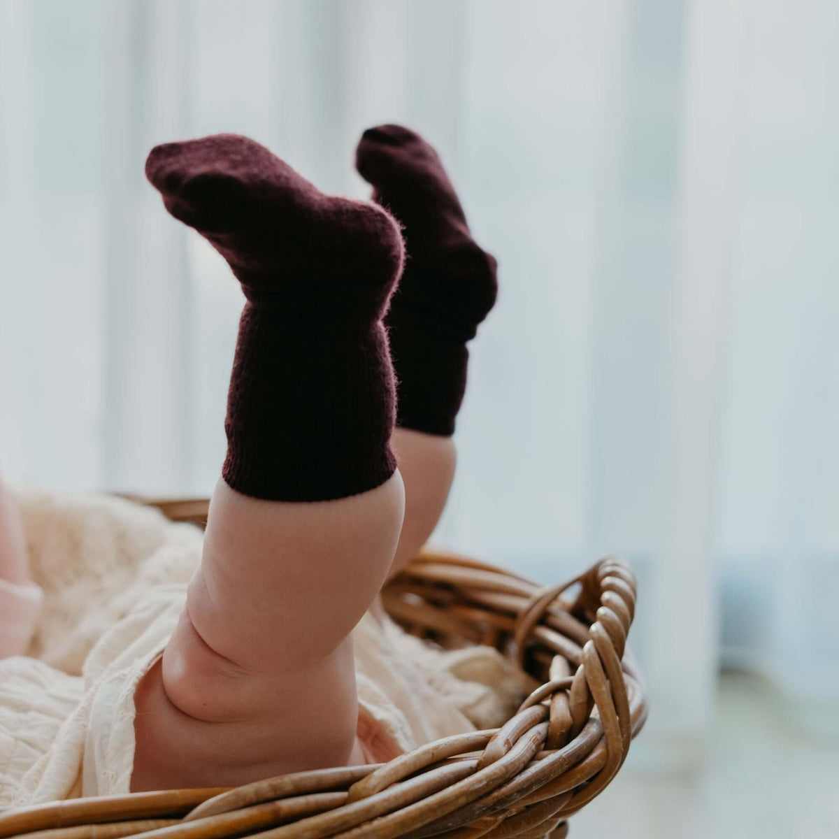 Merino Wool Crew Socks | BABY | Fig