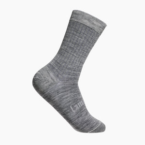 Grey Rib Mens merino wool crew socks by Lamington NZ