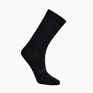 Black rib merino wool crew socks for school children by Lamington NZ