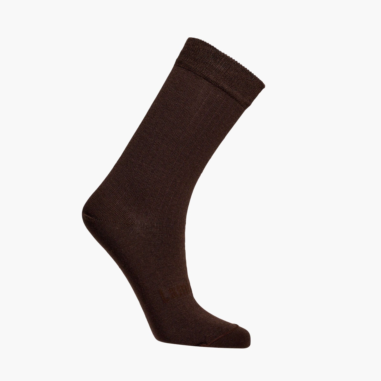 Merino Wool Crew Socks for Woman in Cacao color, featuring a vintage inspired rib design for comfort and style.