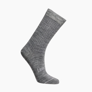 Womens merino wool crew socks grey rib by Lamington NZ