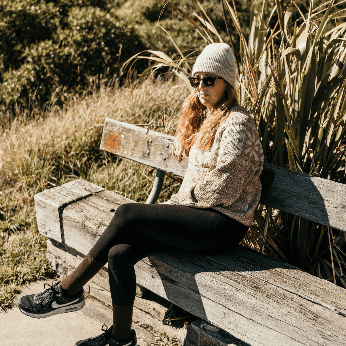 Womens merino wool crew socks Brown by Lamington NZ