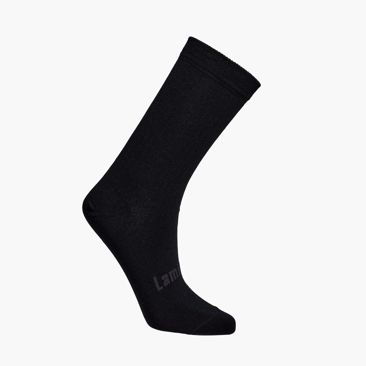 Merino Wool Crew Socks for Woman in Black from the Essential Collection, soft and breathable design.