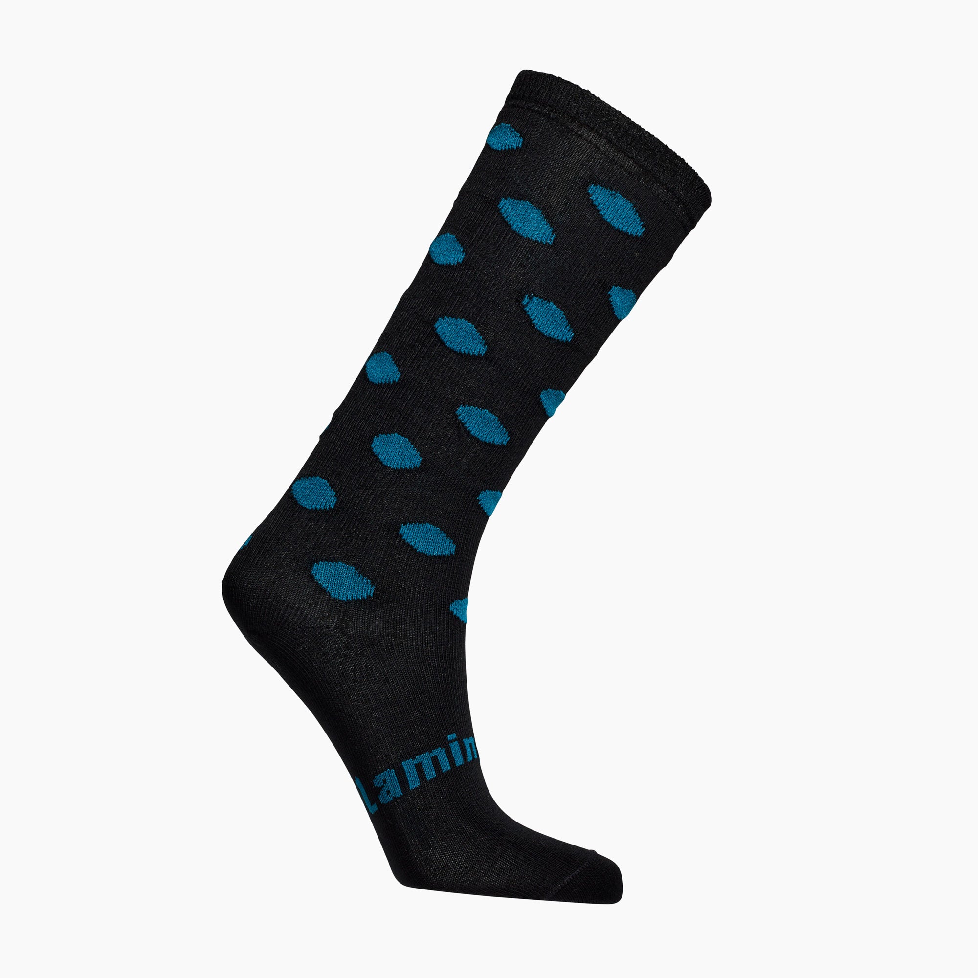 black with blue spots merino wool knee-high socks for children NZ