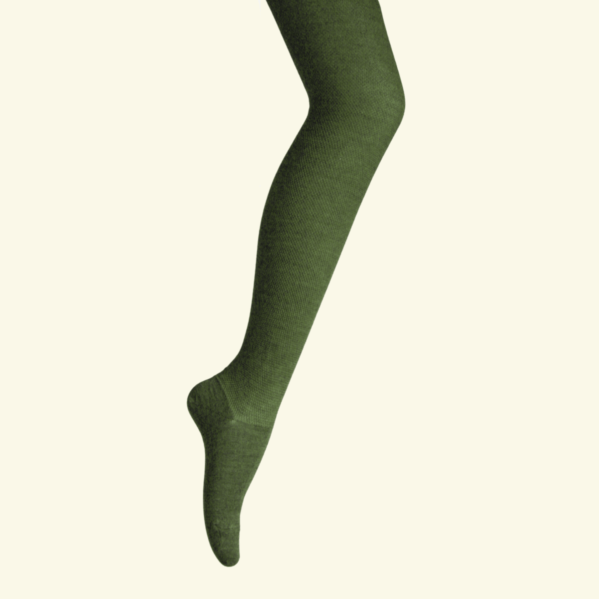 Merino Wool Textured Knit Tights in rich forest green, showcasing elegant texture and warmth for cooler days.