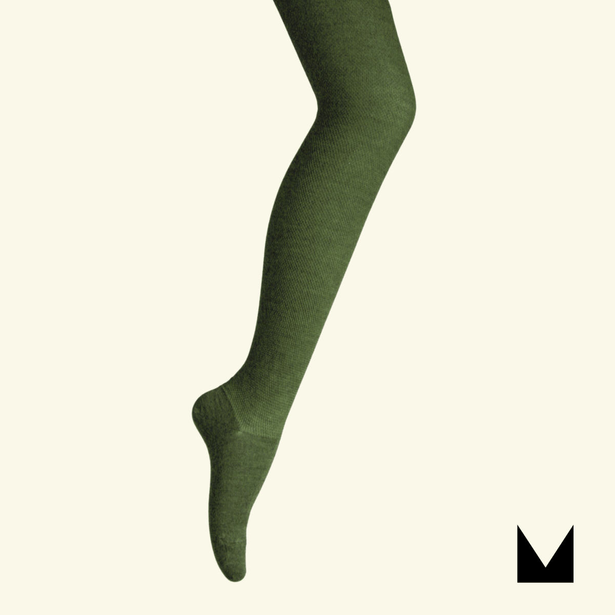 MOSEY | Merino Wool Textured Knit Tights | Woman | Moss