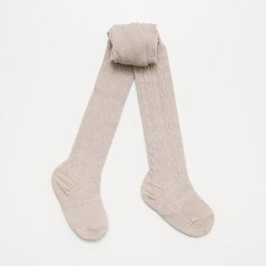 Merino Wool Cable Tights | BABY + CHILD | Oatmeal