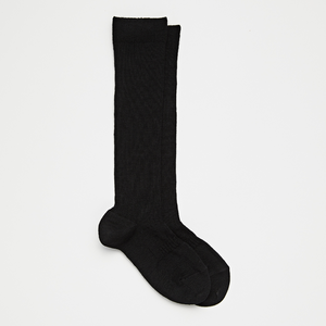 merino wool rib knee-high socks child school black nz