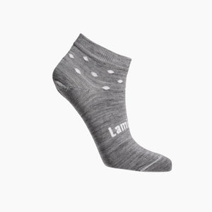 Merino wool womans ankle socks grey with white spots for sport by Lamington NZ