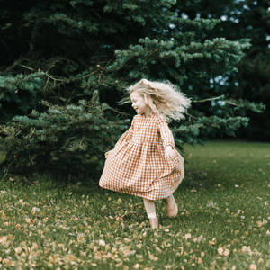 child wearing merino wool crew socks flowers au