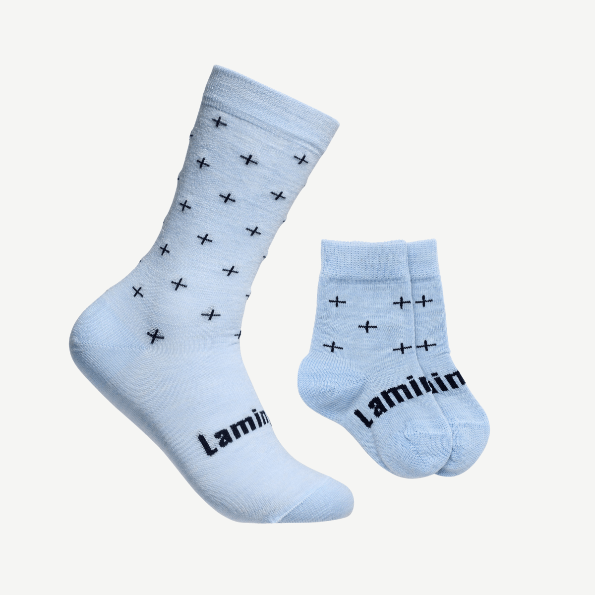 dad and baby blue merino wool sock set nz