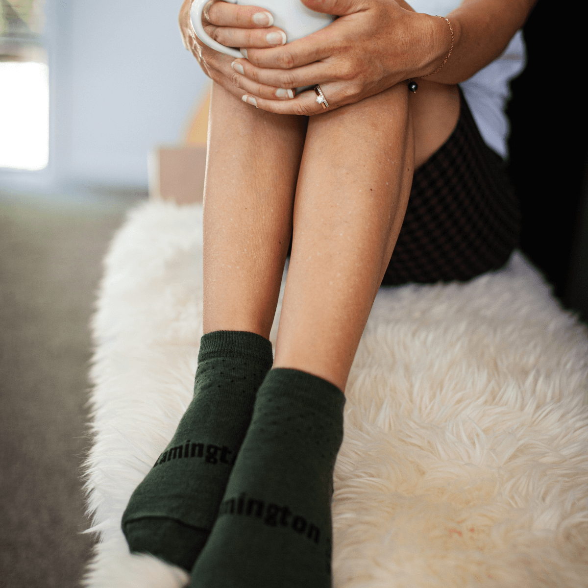 green merino wool ankle socks woman nz