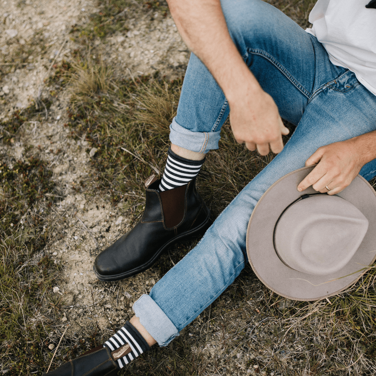 comfort socks man woman nz grey and white stripes crew