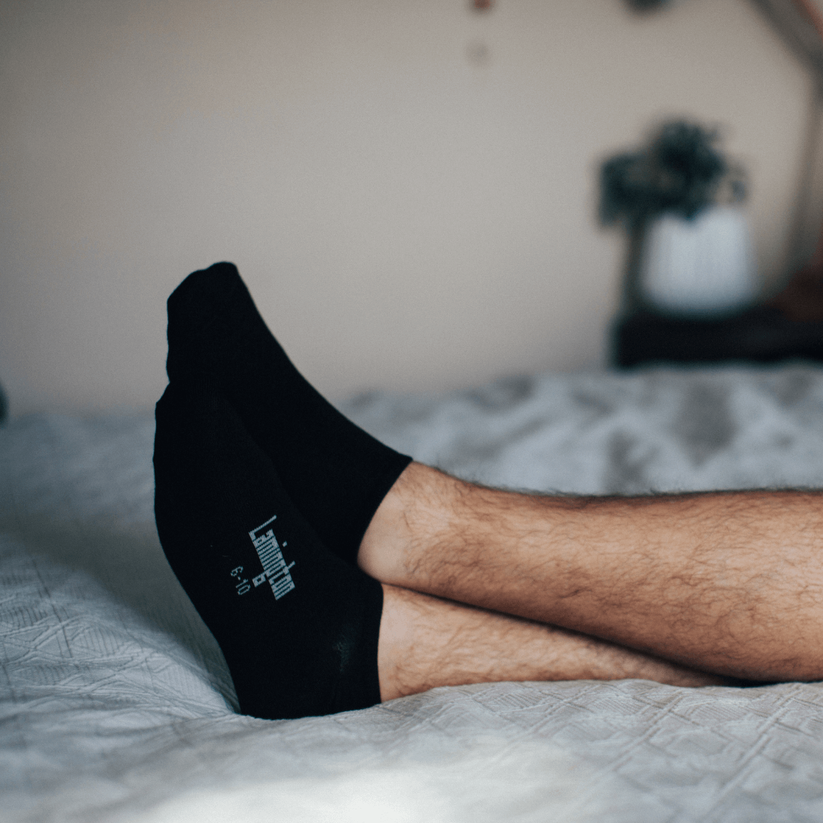 Merino wool sneaker socks black men sport NZ