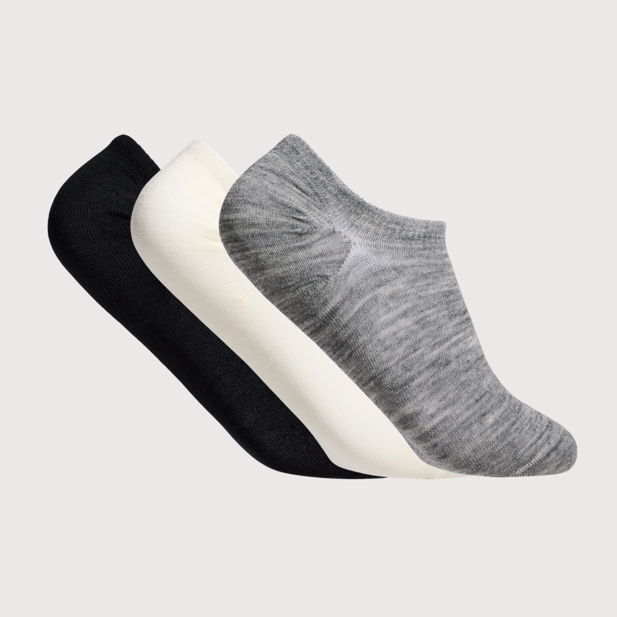 Bundle of sneaker socks for men natural black and grey NZ