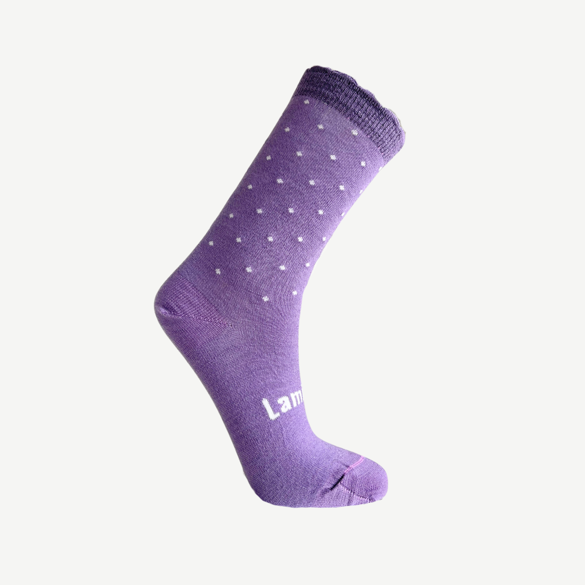 merino wool crew socks for children purple with white spots nz