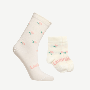 mum and baby floral merino wool sock set nz