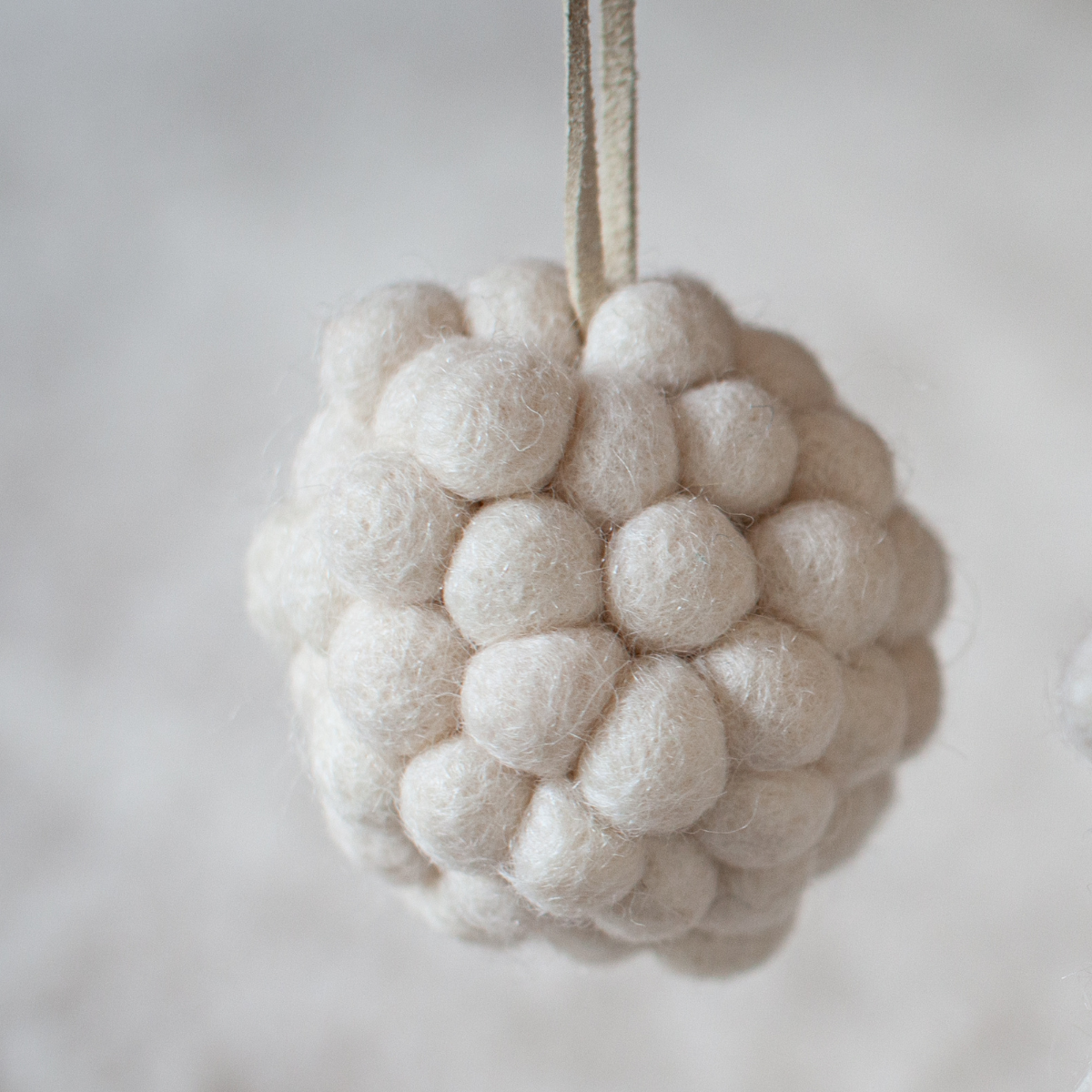 sheep-ish felt ball decoration christmas